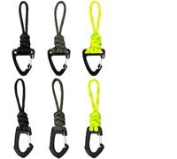 6 Pcs Keyrings with Carabiner and Clip, Braided Paracord Key Chain Hanger for Backpack, Carabiner Snap Hook Keychain, for Camping