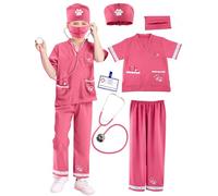 6 Pcs Kids Animal Doctor Costume Set Veterinary Dress Up Clothing for Kids Career Day Halloween Birthday Cosplay