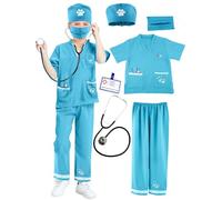 6 Pcs Kids Animal Doctor Costume Set Veterinary Dress Up Clothing for Kids Career Day Halloween Birthday Cosplay