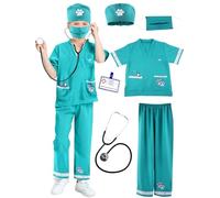 6 Pcs Kids Animal Doctor Costume Set Veterinary Dress Up Clothing for Kids Career Day Halloween Birthday Cosplay
