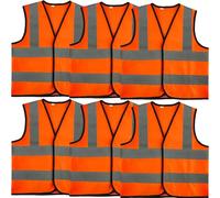6 Pcs Kids Hi Vis Vests with Reflective Strips Child High Visibility Vest Bulk Children Hi Vis Reflective Safety Vests for Girls Boys Outdoor Activities (XL, 13-15 years(140-160 cm))