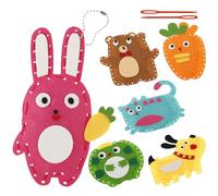 6 PCS Kids Sewing Kit, Cute Animal Sewing Craft Kit Educational Sewing Toys DIY Handcraft Sewing Fun Kit, Felt Sewing Kits for Children Beginner Kids Boys and Girls