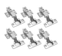 6 Pcs Kitchen Cupboard Hinges, Cabinet Hinges Soft Close Full Overlay Mute, Concealed Hinge Inset for Cupboard Cabinet Wardrobe Bookshelves