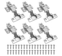 6 Pcs Kitchen Cupboard Hinges, Soft Close Hinges Mute, Full Overlay Hinge for Cupboard Cabinet Wardrobe Bookshelves