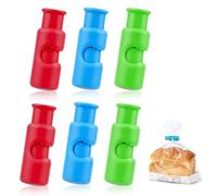 6 Pcs Kitchen Squeeze and Lock Food Bag Clips for Food Storage, Reusable Food Bag Clips for Sealing Keeping Fresh Snack Freezer Chip Bread Clip