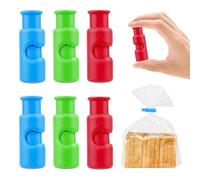 6 Pcs Kitchen Squeeze and Lock Food Bag Clips for Food Storage, Reusable Plastic Food Clips for Bags Closure for Sealing Keeping Fresh Snack Freezer Chip Bread Clip