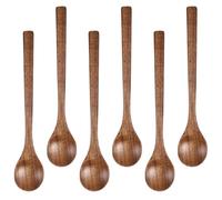 6 Pcs Kitchen Wooden Spoons, 6.7 Inch Honey Spoon, Natural Wooden Spoons for Eating, Soup Spoon Set Wood Serving Tablespoon Teaspoon for Tea, Coffee, Hot Cocoa, Jam, Soup, Bath Salts, Stirring