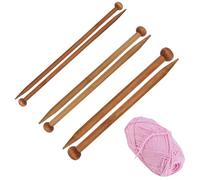 6 Pcs Knitting Needles Set,Different Sizes Bamboo Wooden Knitting Needles for Beginners Childrens Hands DIY Wool Sweater Scarf, Eco-Friendly and Durable(6/8/10mm*25cm)