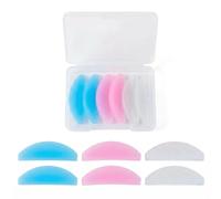 6 Pcs Korean Lash Lift Shields, Flat Lash Lift Shields, Glueless Ultra Lash Lift Pads,Perm Soften Eyelashes Lash Lift Kit for Salon Home Beauty Eyelash Treatments Blue Pink Clear Glitter