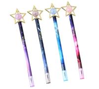 6 PCs-Korean Version of Five-Pointed Gel Pen Small Fresh Styling Personalized Stationery-Carbon Black