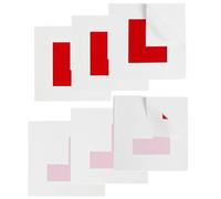 6 Pcs L Plates Sticker,Stick on Learner L Plates Board for Motorcycle Car Playes Suction Cup Driving Test Driver Uk,3 Electrostatic Plates 3 Self-Adhesive Non Magnetic Durable Sign High Visibility,Red