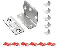 6 Pcs L-Shape Cabinet Metal-Gripping Catch, No-Drill Ultra Thin Door Closure with Strong Adhesive, Space-Saving Design for Drawer Wardrobe Doors, 1.61 x 0.98 x 0.06 in, 1.61 x 0.63 x 0.10 in