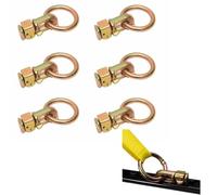 6 Pcs L-Track Double Stud Tie Down Fitting with O Ring Heavy Duty Carbon Steel Tie Down Fitting Bearing 2.5 Tons for Truck Bed, Trailer Cargo Control, Pickup, RV, ATV Zinc-Plated