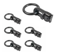 6 Pcs L-Track Double Stud Tie Down Fitting with O Ring Heavy Duty Carbon Steel Tie Down Fitting for Cargo Securing, 2.5 Tons High Load Capacity Black