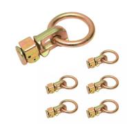 6 Pcs L-Track Double Stud Tie Down Fitting with O Ring Heavy Duty Carbon Steel Tie Down Fitting for Cargo Securing, 2.5 Tons High Load Capacity Zinc-Plated