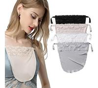 6 Pcs Lace Clip-On Mock Camisole Bra for Women - Invisible Cover-Up for Low-Cut Tops, Comfortable and Stylish Imitation Bra Vest with Adjustable Straps