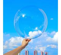 6 Pcs Large Clear Balloons 18 Inches Bobo Bubble Round Stuffing Fillable Transparent Crystal Orb to Fill with Gift