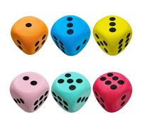 6 Pcs Large Dice, 3.8CM Large Foam Dice, Colorful Giant Dices for Maths Cubes, Larges Soft EVA Dices for Math Dicess Games, Kids Party Activities, Family Game Night, Team Building Exercises Dicess
