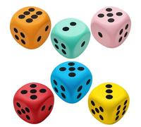 6 PCS Large Dice, 6CM Soft Large Dice, Foam Soft EVA Cube Set, Colorful Sphere for Kids Party Activities, Math Teaching, Kids Party Activities, Team Building Exercises