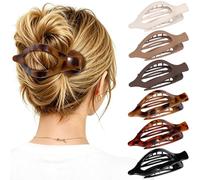 6 PCS Large Flat Hair Clips for Women Girls - French Concord Lay Down Flat Claw Clips for Thick Thin Hair, Stylish Matte Non-slip Strong Hold Hair Accessories, Comfortable All-Day Wear