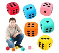 6 Pcs Large Foam Dice Set, 6cm Giant Soft Dice