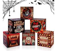 6 Pcs Large Halloween Carnival Decorations Creepy Carnival Boxes Circus Blood Evil Clown Gift Boxes Bloody Horror Circus Boxes Scary Clown Carnival Party for Haunted House Supplies Photo Props
