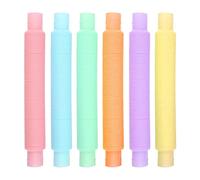 6 Pcs Large Pop Tubes, Colorful Pop Tube Stretchable Sensory Fidget Toys for Kids Adults Release Stress Relieve Anxiety