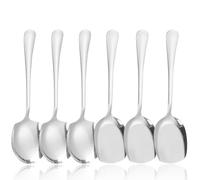 6 Pcs Large Serving Spoons, Buffet Serving Spoon Stainless Steel, Long Handle Soup Spoons, Cooking Spoon Dining Spoons for Kitchen Cooking Banquet Restaurant