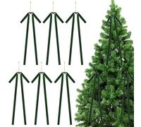 6 Pcs Large Velvet Bow,60x40 cm Christmas Vintage Bows for Tree Topper Window Staircase Fireplace Indoor Outdoor Decor (Green)