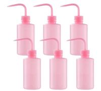 6 Pcs Lash Wash Squirt Bottles, Plastic Squeeze Bottles With Curved Narrow Nozzle, Scale, Safety Rinse Bottles For Washing Eyelash, 250 Ml/ 8.45 Oz, Lab Use