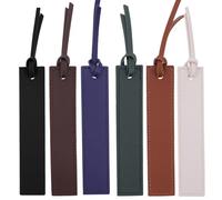 6 Pcs Leather Bookmark, Simple Retro Bookmarks for Men, Classic Stitched Leather Book Markers, Multicolor Bookmarks for Women Men Book Lovers, Readers, Writers, Teachers and Students(6 Colors)