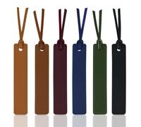 6 Pcs Leather Bookmarks with Tassel for Men & Women - Handmade Thin PU Leather Bookmark Set, Vintage Book Marks for Reading, Classic Leather Bookmarks Bulk for Readers & Book Lovers