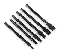 6 Pcs Leather Craft Flat Tip Punch Cut Japanese Black Slotted Straight Tool Punch Hole Set with 3/5/6/8/10/12mm Leather Slot Punch