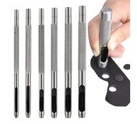 6 Pcs Leather Hole Puncher Tool - Oval and Round Punch Assorted 1.5-4MM Hollow Punches for Leathercraft, Watch Band, Belt, Gasket