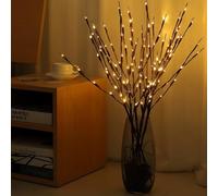 6 PCS LED Lighted Twig Branches 120 LED Beads Warm White Colored Battery Operated Decorative Branch Lights for Vase Bedroom Restaurant Coffee Bar Library Party Photo Background 70CM