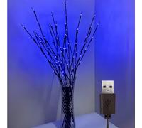 6 PCS LED Lighted Twig Branches 120 LED Beads Warm White Colored USB Operated Decorative Branch Lights for Vase Bedroom Restaurant Coffee Bar Library Party Photo Background 70CM