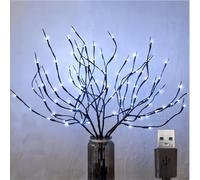 6 PCS LED Lighted Twig Branches 120 LED Beads Warm White Colored USB Operated Decorative Branch Lights for Vase Bedroom Restaurant Coffee Bar Library Party Photo Background 70CM