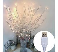 6 PCS LED Lighted Twig Branches 120 LED Beads Warm White Colored USB Operated Decorative Branch Lights for Vase Bedroom Restaurant Coffee Bar Library Party Photo Background 70CM