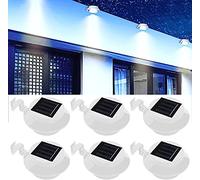 Solar Lights for Outdoors, LED Solar Gutter Lights, Gutter Garden Yard Wall Light, Waterproof Security Lamp [Energy Class A +++] (Pack of 6, Pure White)