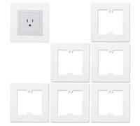 6 Pcs Light Switch Surround, Socket Surround Cover, Wall Protector, Electrical Plug Socket Wall Cover Decorate, for Covering Any Gaps Between Switches Sockets and Walls (White)