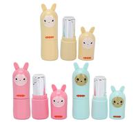 6 Pcs Lip Balm Tube Kit Empty Cartoon Animal Shape Makeup Tools for DIY Homemade Lipstick