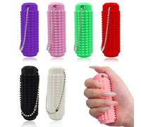 6 PCS Little Ouchies Pain Fidget Keychains, Portable Pain Stim Fidget Toys, Stress Relief Keyring for Anxiety and ADHD, Novelty Gifts (Black White Red Green Pink Purple)