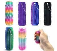 6 Pcs Little Ouchies Pain Fidget Keyring,3D Printed Fidget Toy Pain Stimming Fidgets Relief Keychain, Stim Tool Ouchies Fidgets, Spiky Grippie Stimming Keychain Relief Anxiety for School Office Gifts