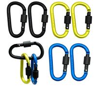 6 Pcs Locking Carabiner, Premium Aluminum Alloy D-Ring Carabiners Key Chain Clip Hook for Camping, Hiking, Traveling, Fishing, Backpack