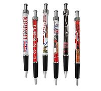 6 pcs London Landmark Ballpoint Pens, Designed in U.K., Great British Souvenir and Gifts for Family and Friends