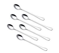 6 PCS Long Handle Latte Spoons, 7.68in Stainless Steel Teaspoons, Dishwasher Safe Spoons for Iced Coffee and Desserts