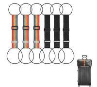 6 PCS Luggage Connector Straps for Suitcases, Adjustable Luggage Connector Straps for Secure Bag Stacking, Airport Travel Organization, Color Coded Identification, Suitcase Handle Attachment