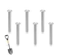 6 Pcs M6 X 50 Mm Solid Round Head Aluminum Rivets, Aluminum Alloy Countersunk Solid Rivets, for Shovel Spade Fork Rake Hoe Handle Repair, Household Industrial Garden Tool