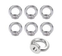 6 Pcs M8 Lifting Eye NutsEye Lifting Ring Eye Nuts, 304 Stainless Steel Ring NutsEye Bolts, Female Threaded Ring Nut for Attaching Hanging Ornaments Flower Pots Swing Stand