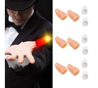 6 PCS Magic Thumb Lights, LED Flashing Thumb Tips for Magic Tricks Pranks Party Supplies, Soft Magic Thumb Trick Fake Finger Light for Bar Stage Show Performances, Fun Illusion Props for Kids & Adults